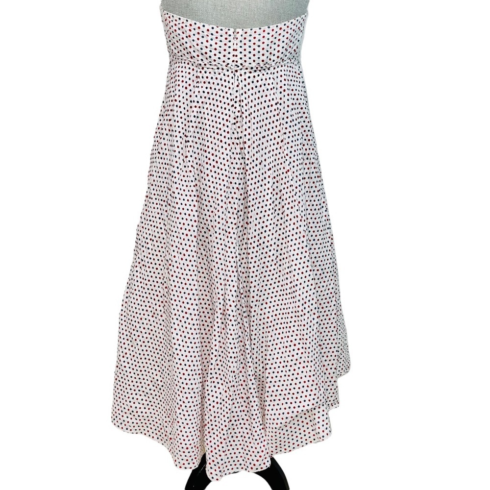 ❤️🤍💙 J. Crew Strapless Seersucker Polka Dot Dress Size 10 EUC - Picture 2 of 6